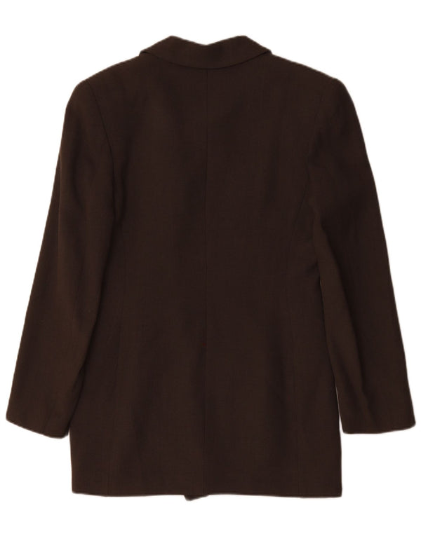 Vintage Womens Double Breasted Blazer Jacket UK 12 Medium Brown