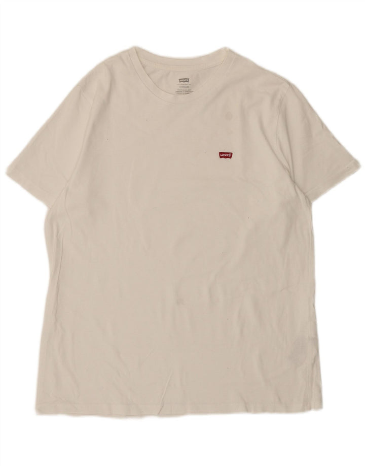 Męski standardowy T-shirt Levi's, duży, biały, bawełniany
