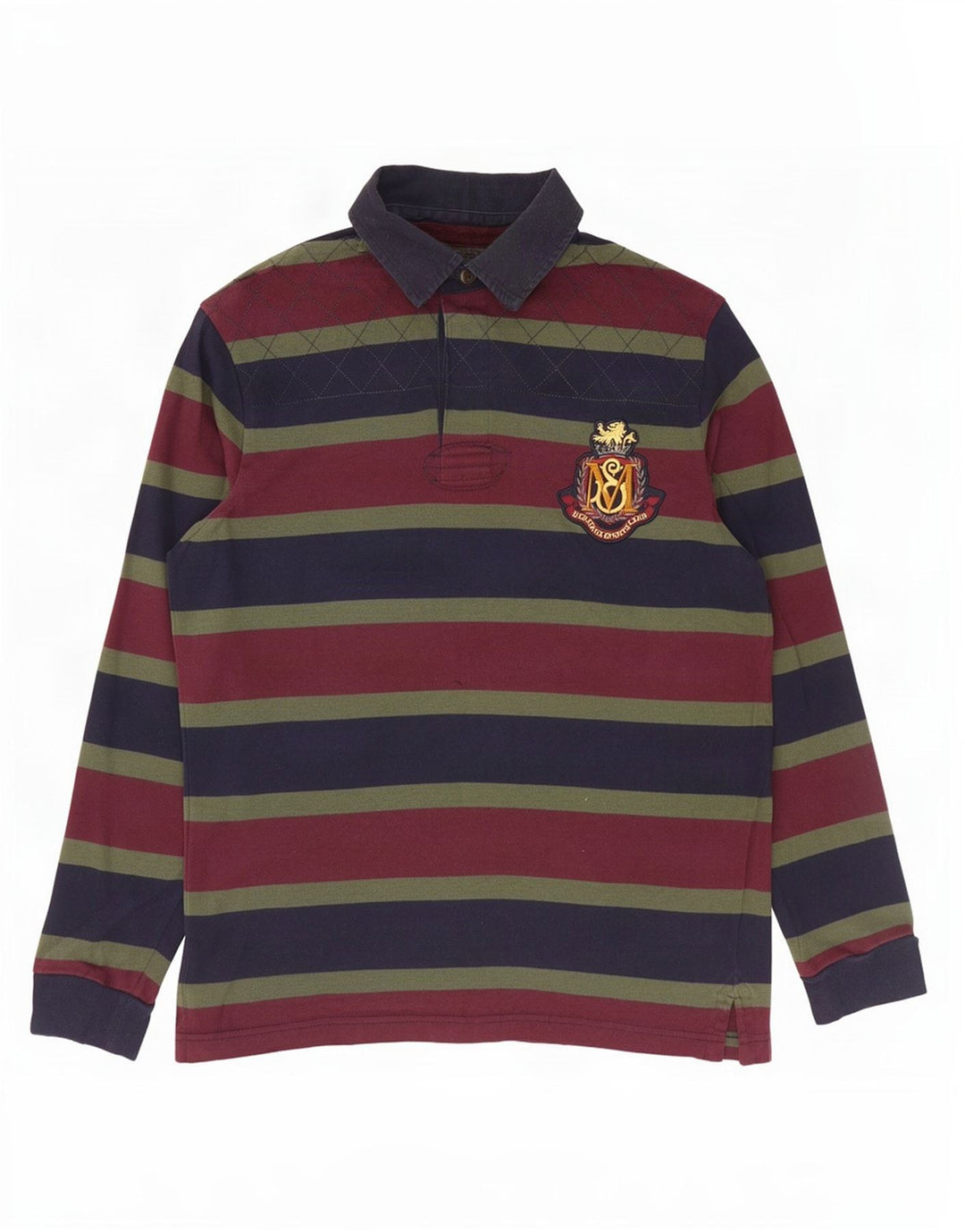 Męska niebieska koszulka polo do rugby Marks & Spencer, mała, wielokolorowa