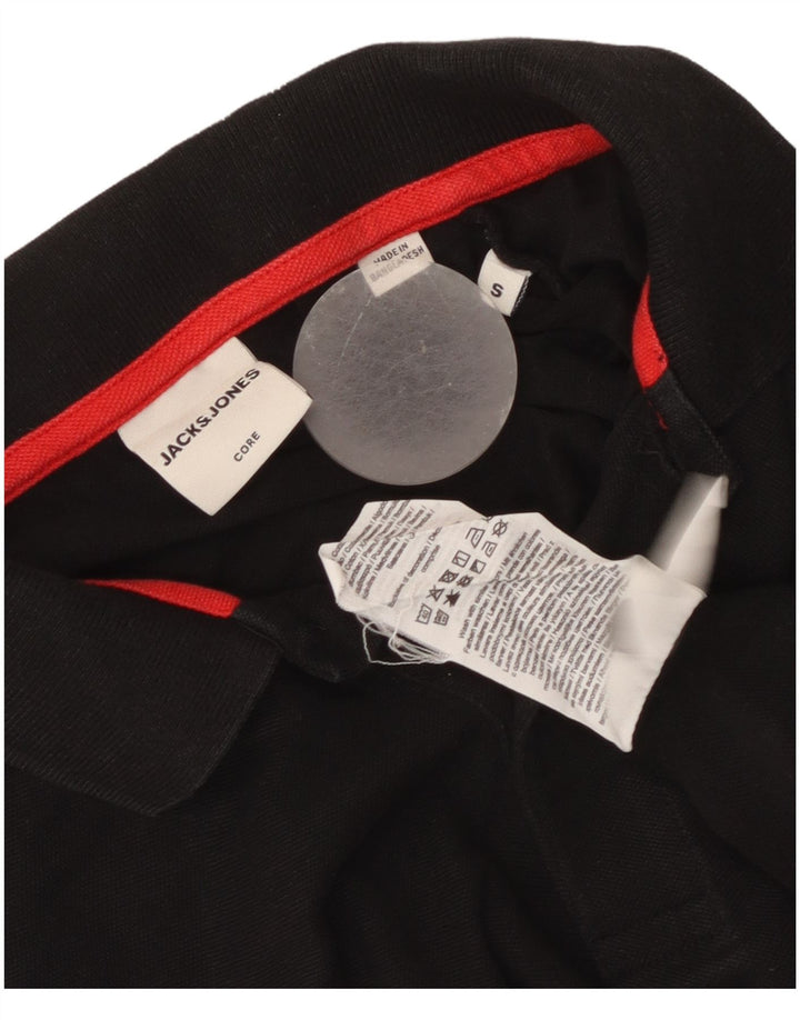 Męska koszulka polo Jack & Jones, mała, czarna, bawełniana