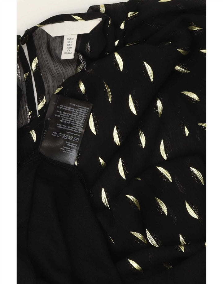Damska sukienka maxi H&M UK 14, średni czarny poliester w cętki