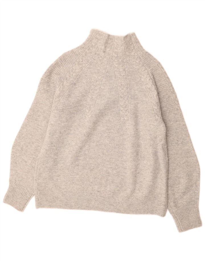 Topshop Damski sweter z golfem UK 10, mały, szary nakrapiany