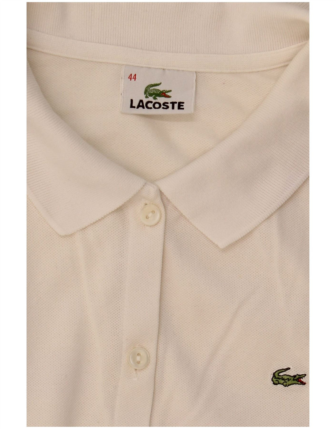 Damska bluzka z krótkim rękawem Lacoste, rozmiar 44, duża biała