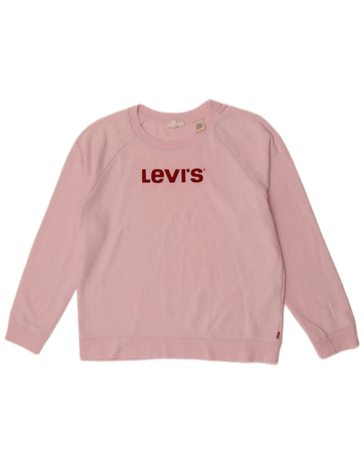 Damska bluza dresowa Levi's z grafiką oversize, UK 14, średnia różowa bawełna