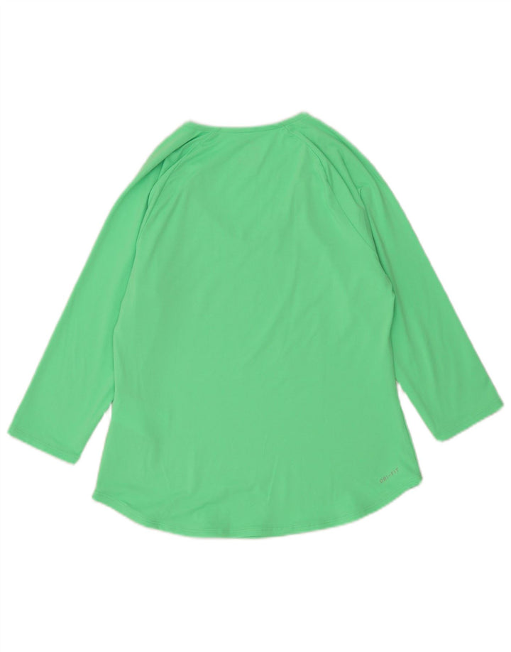 Damska koszulka Nike Dri Fit z rękawem 3/4, UK 12, średni zielony poliester