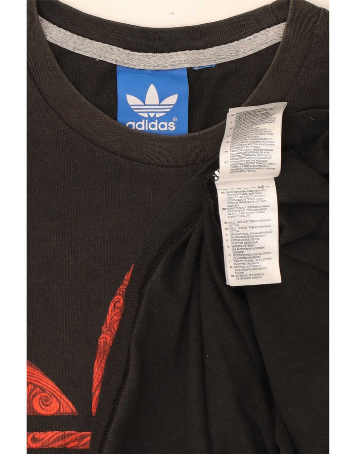 Męska koszulka z grafiką Adidas, duża, szara, bawełniana
