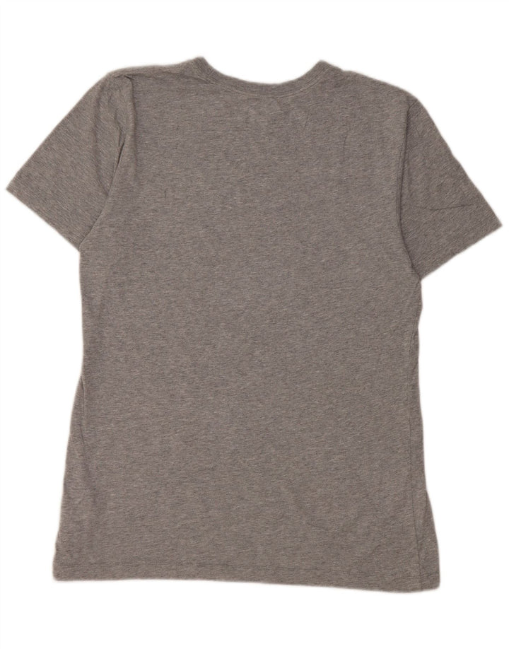 Męski T-shirt z grafiką Nike, mały, szary, z bawełny w cętki