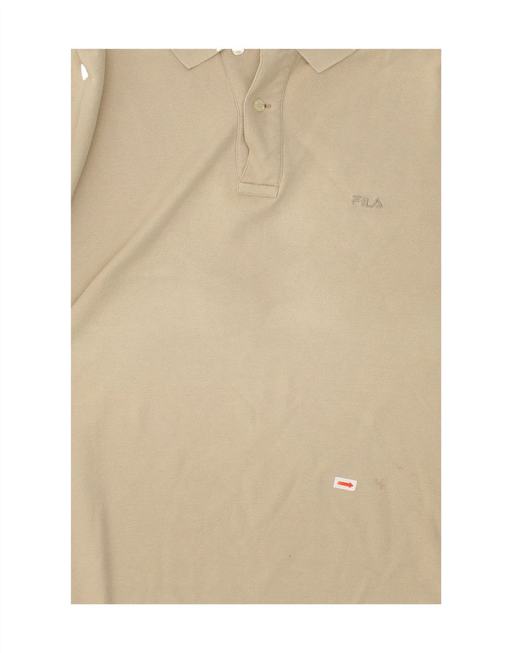 FILA Mens Polo Shirt IT 52 Large Beige Cotton Vintage Fila and Second-Hand Fila from Messina Hembry 