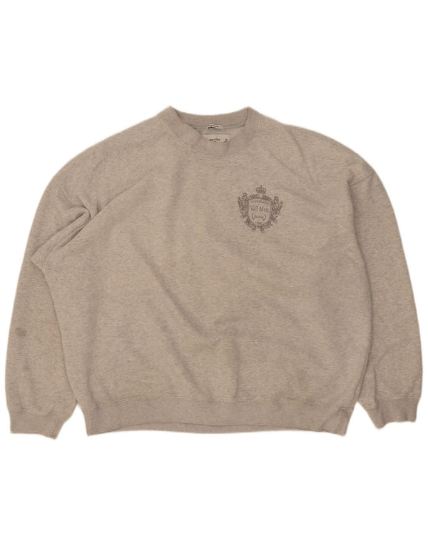 Męska bluza oversize Abercrombie & Fitch XL, szara, nakrapiana bawełna