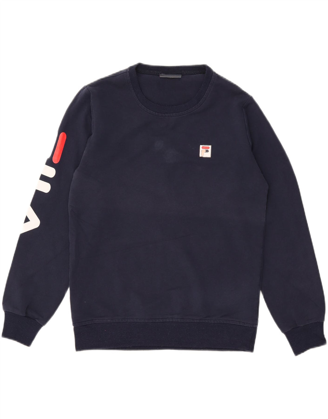 Damski sweter z grafiką Fila UK 16, duży granatowy poliester