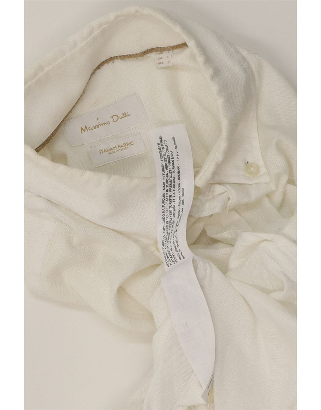 Koszula męska Massimo Dutti, duża, biała, bawełniana