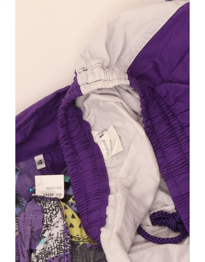 Vintage damski luźny krój, pełny dres UK 16, duży fioletowy patchwork