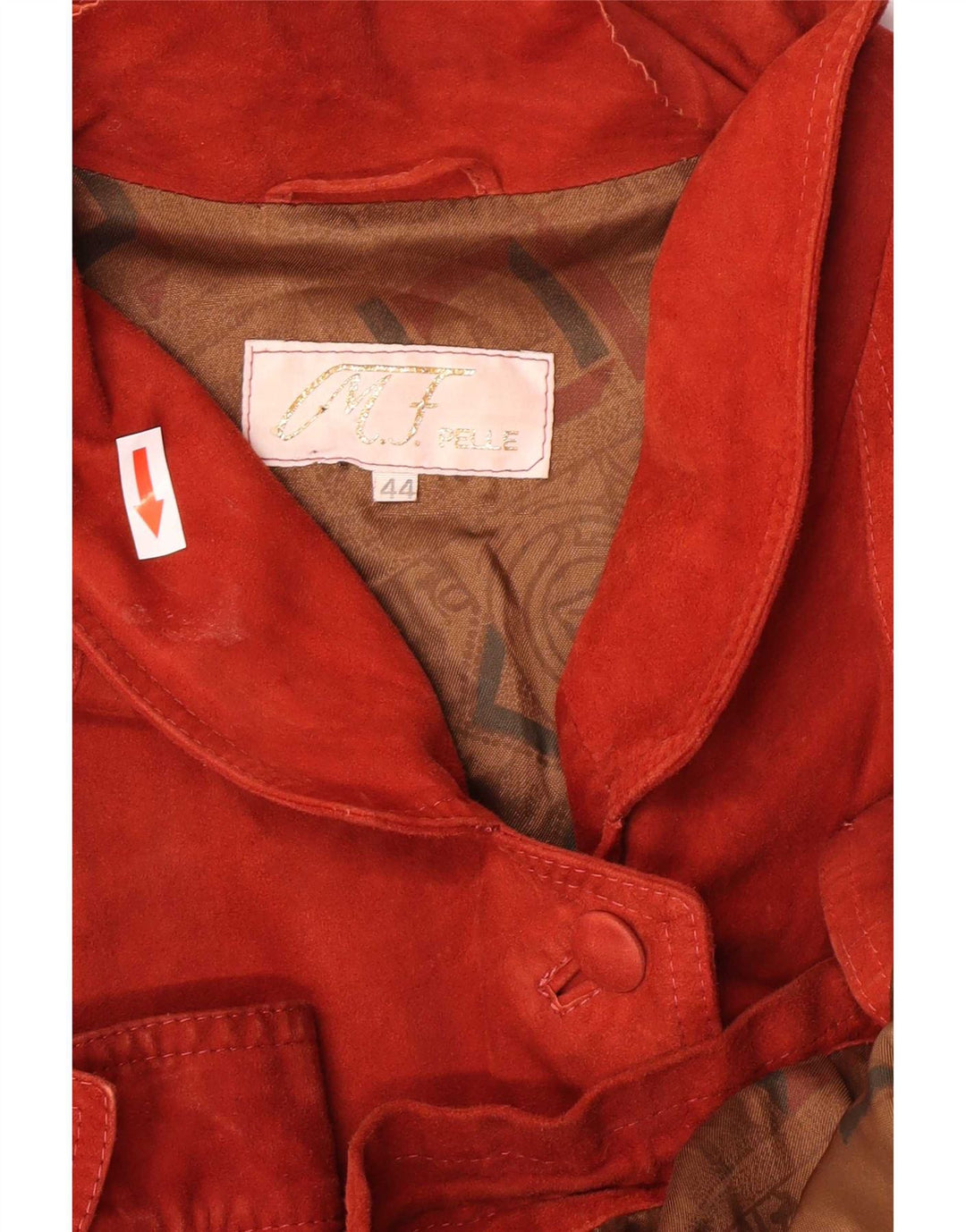 Vintage damska zamszowa kurtka oversize IT 44 w kolorze średniej czerwonej skóry