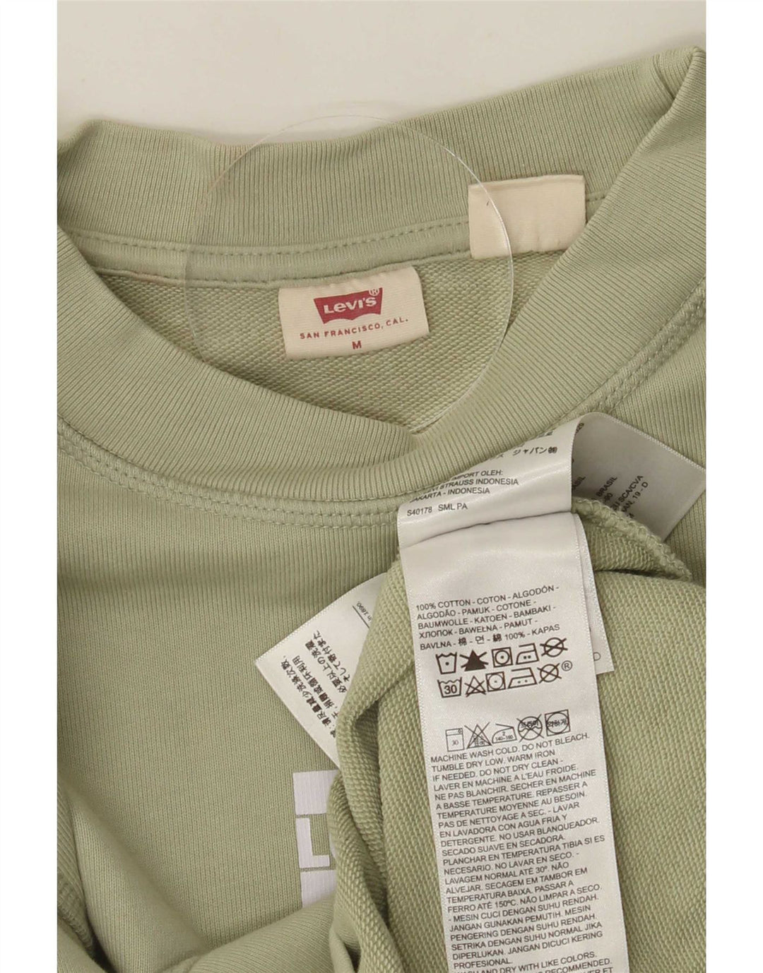 Męski sweter Levi's, średniej wielkości, zielony, bawełniany