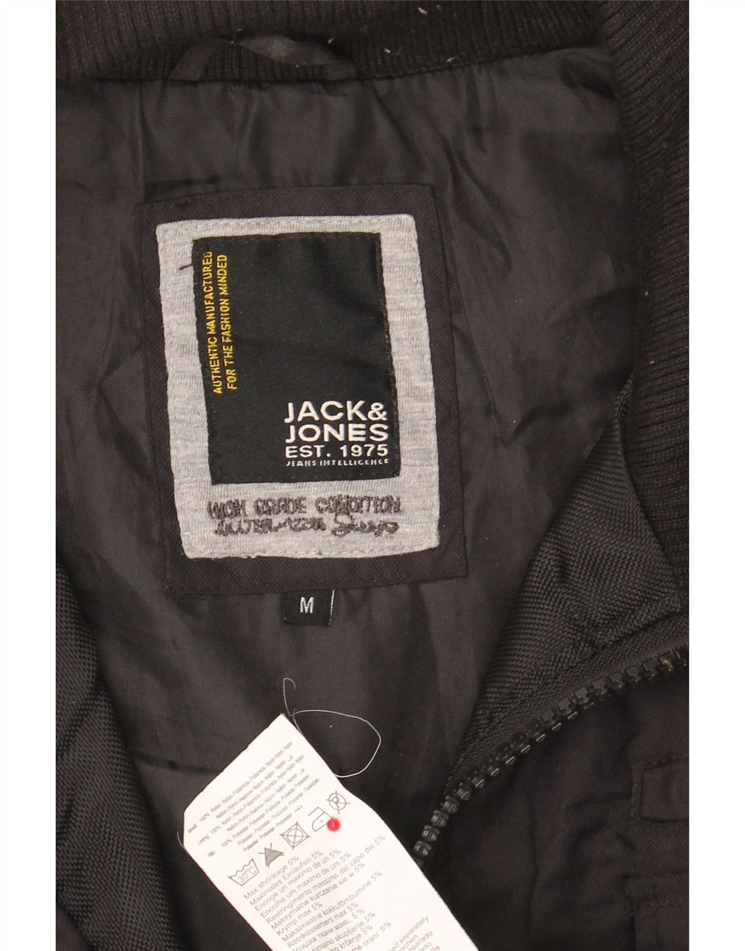 Męska kurtka bomber Jack & Jones UK 38, średni czarny nylon