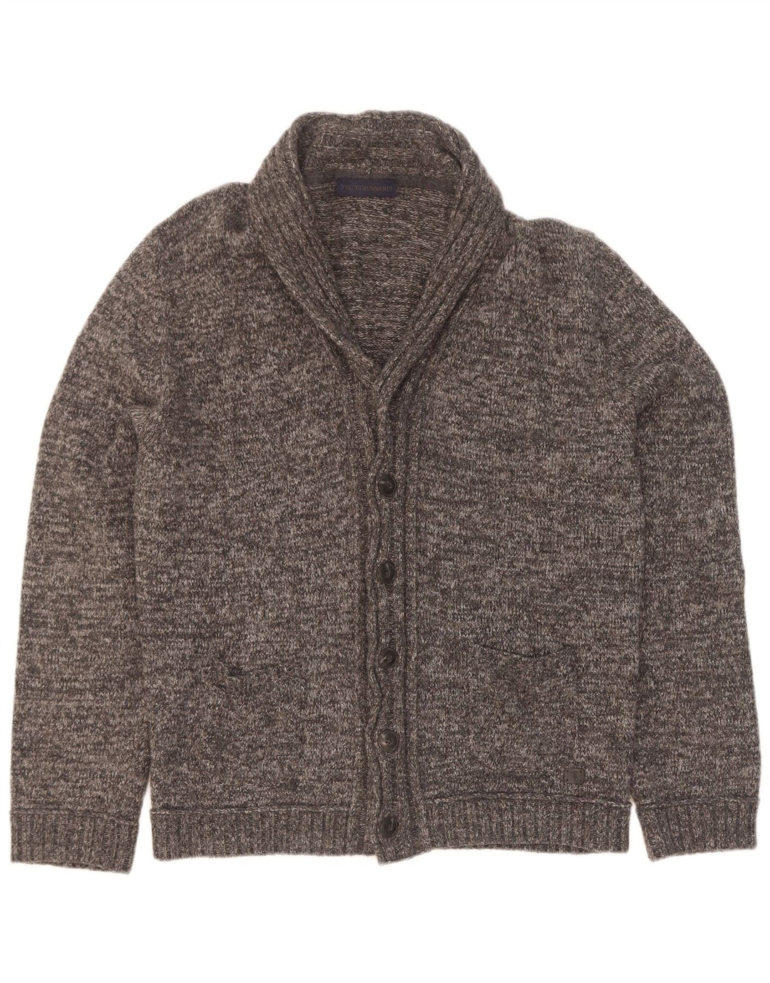 Męski sweter rozpinany Trussardi XL, szara, nakrapiana wiskoza