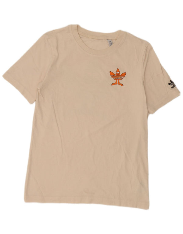 Męska koszulka z grafiką Adidas, mała, biała, bawełniana