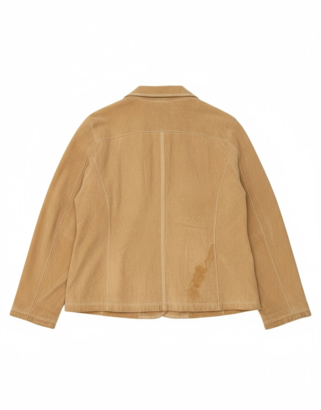 YESSICA Womens Suede 4 Button Blazer Jacket UK 16 Large Beige