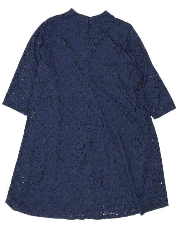 Marks & Spencer Damska Sukienka A-Line z Rękawem 3/4 UK 20 2XL Granatowo-Kwiatowa
