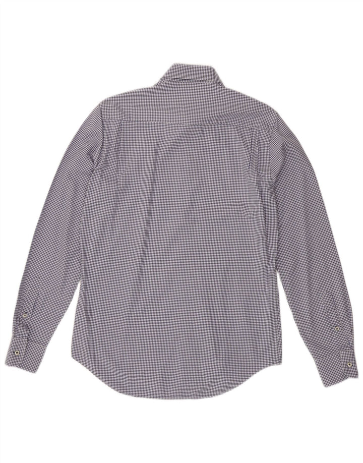 ZARA Mens Slim Fit Shirt Medium Blue Gingham Cotton