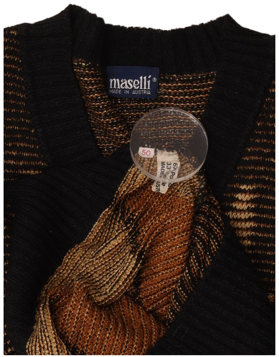 Męski sweter Maselli z dekoltem w serek EU 50 Średni brąz Argyle/Diament
