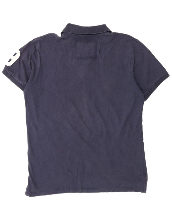Męska koszulka polo Jack & Jones z grafiką XL, granatowa, bawełniana