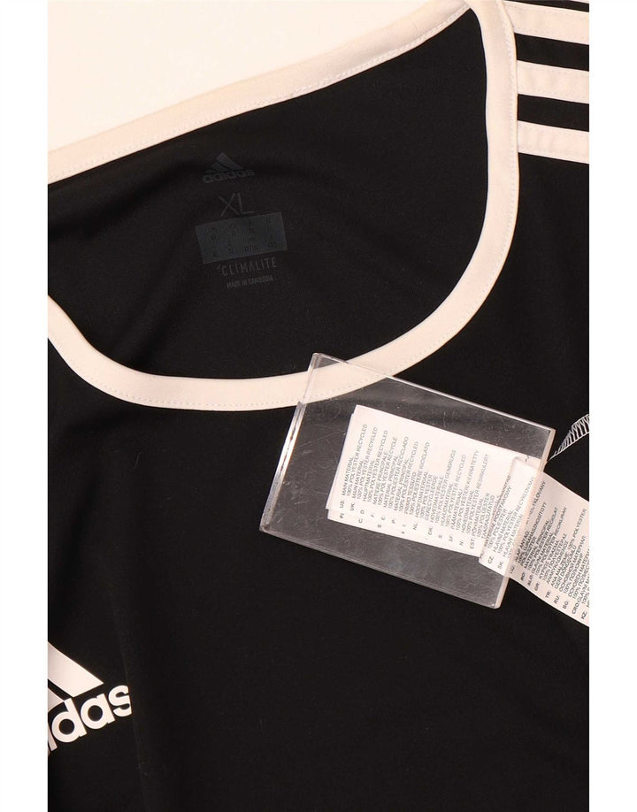 Adidas Męska koszulka Climalite Top XL Czarny poliester z blokami kolorów