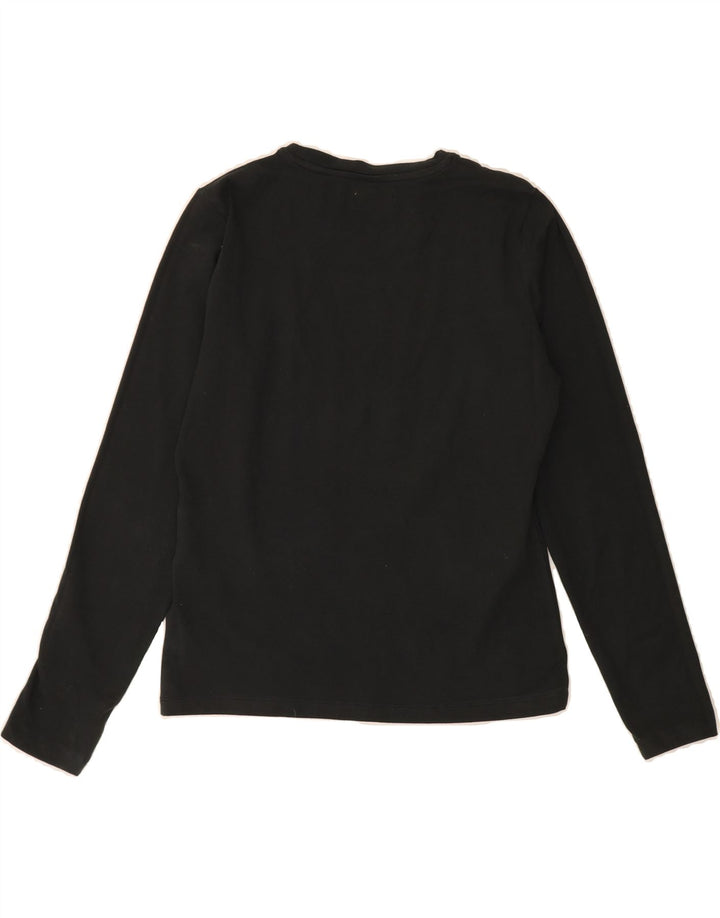 KAPPA Womens Top Long Sleeve UK 12 Medium Black Cotton Vintage Kappa and Second-Hand Kappa from Messina Hembry 