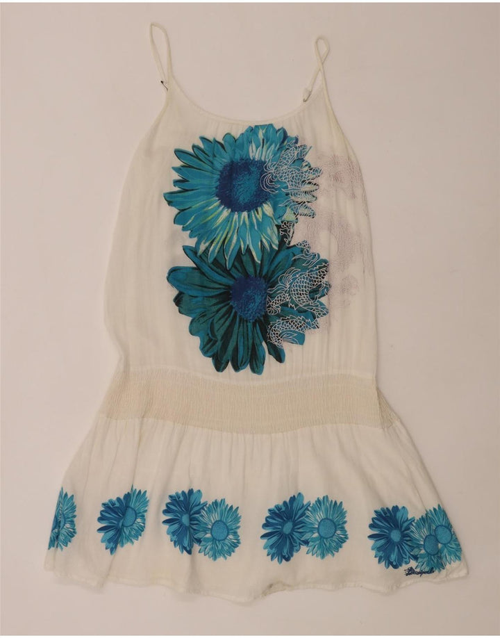 Damska sukienka plażowa Desigual UK 10, mała, w białe kwiaty