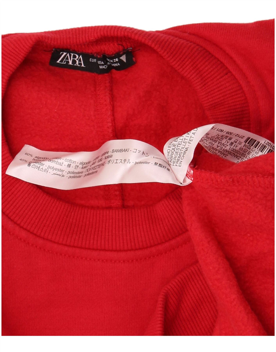 Damski sweter oversize Zara UK 10, mały, czerwony, bawełniany