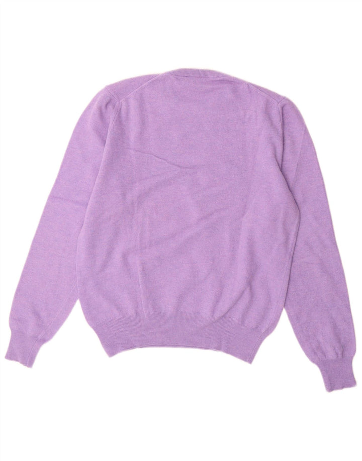 Damski sweter z okrągłym dekoltem Fred Perry, średnio fioletowa wełna