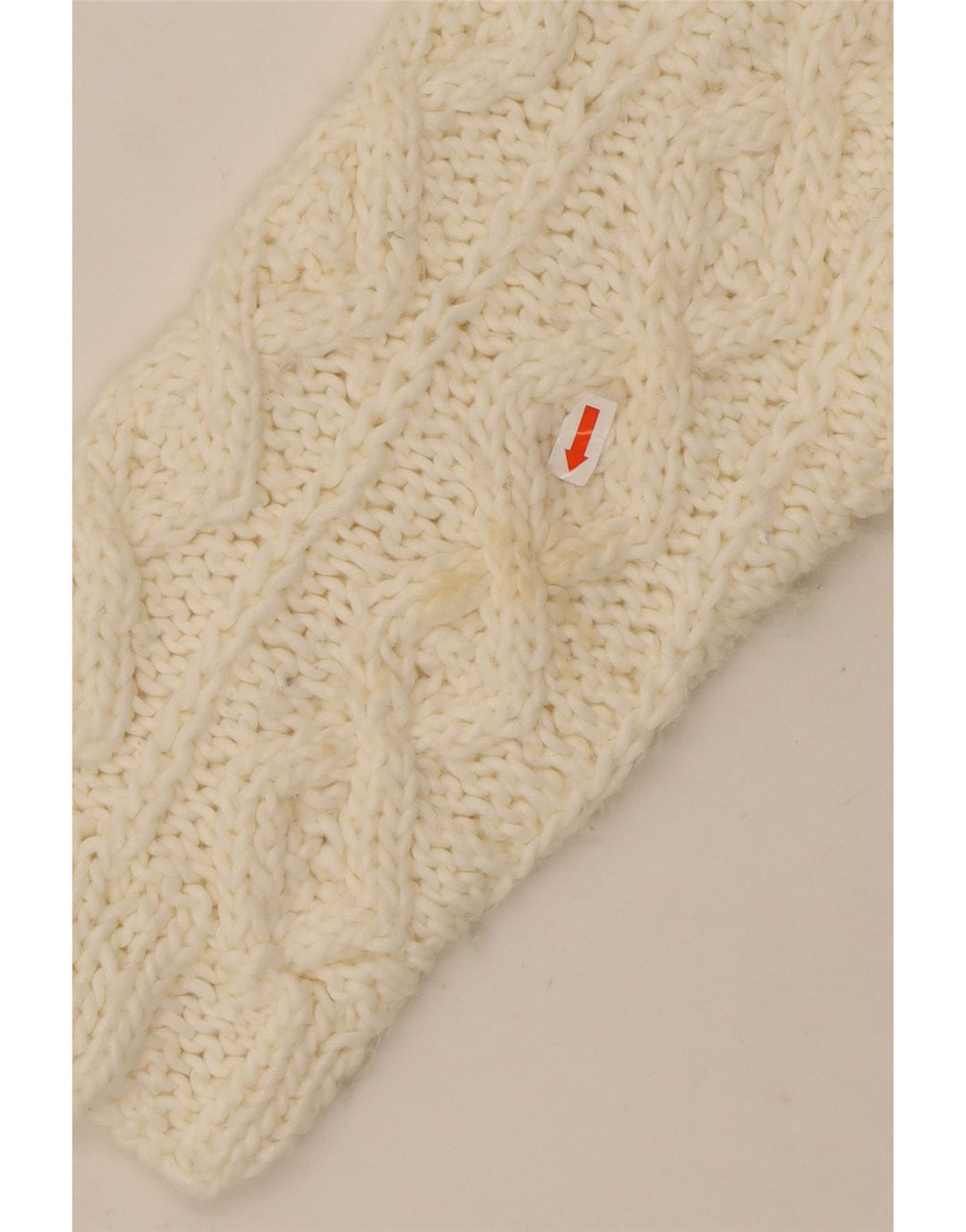 Sweter damski VINTAGE z golfem UK 16, duży w kolorze złamanej bieli