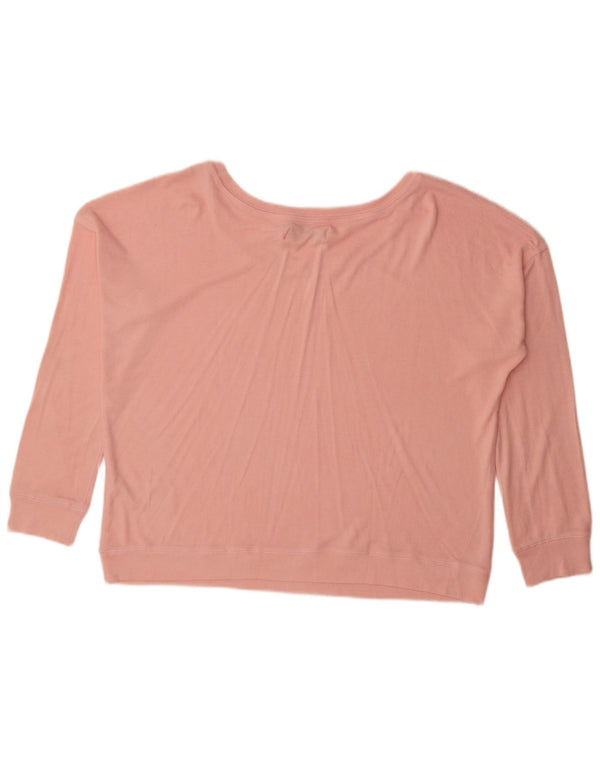 Damski top oversize z długim rękawem Abercrombie & Fitch, UK 16, duży, różowy