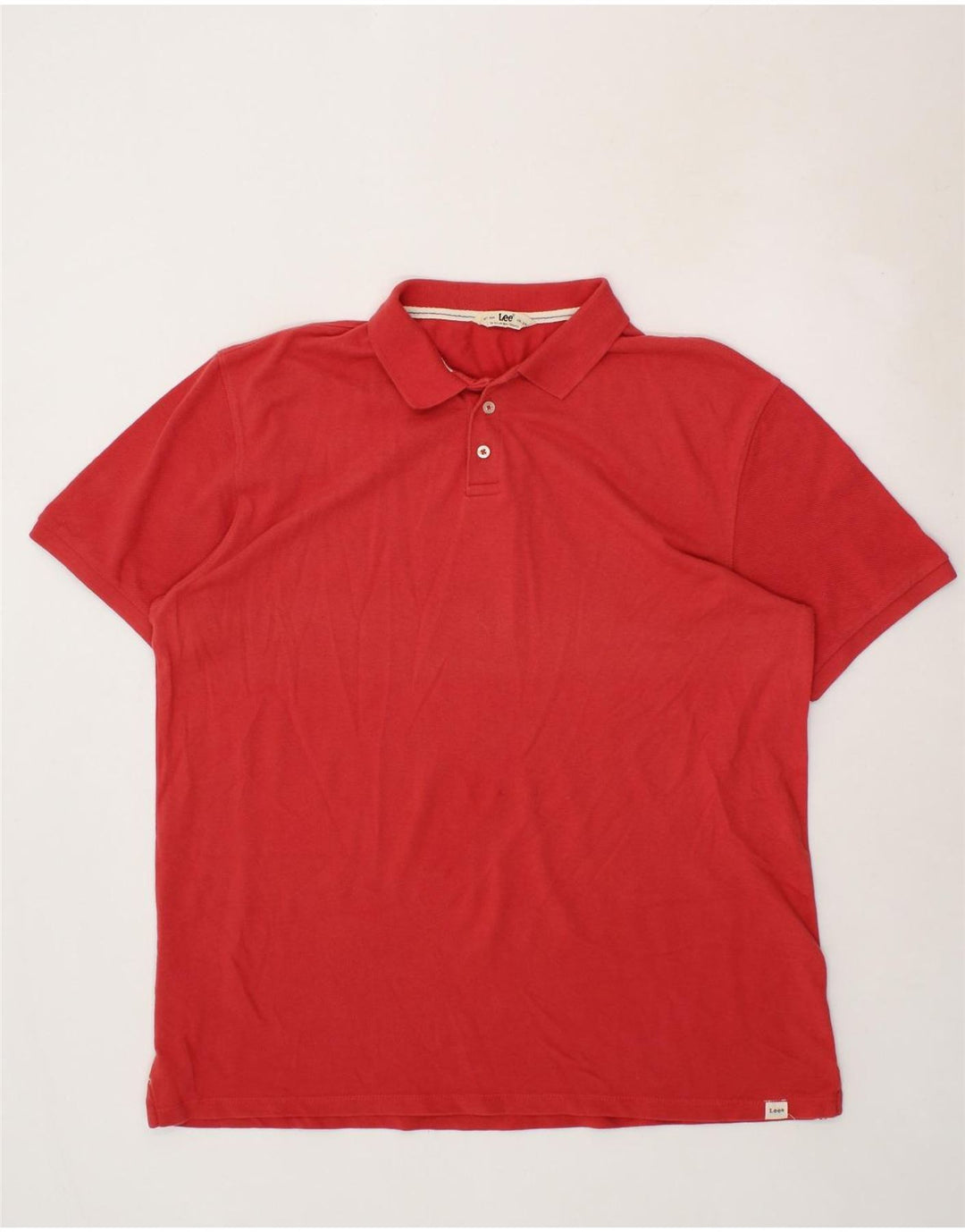 LEE Mens Polo Shirt 2XL Red Cotton Vintage Lee and Second-Hand Lee from Messina Hembry 