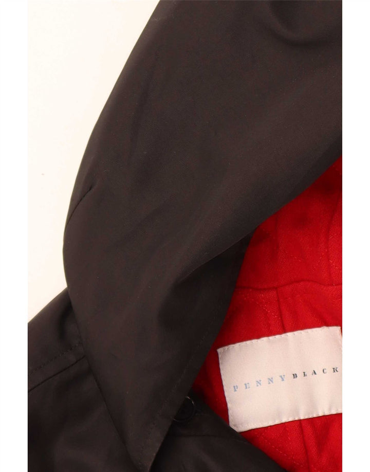 Damska kurtka typu parka Penny Black z kapturem, oversize UK 10, mała czarna wełna