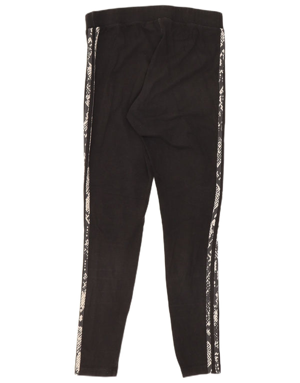 Legginsy damskie Adidas, średnie, czarne, bawełniane, z nadrukiem zwierzęcym
