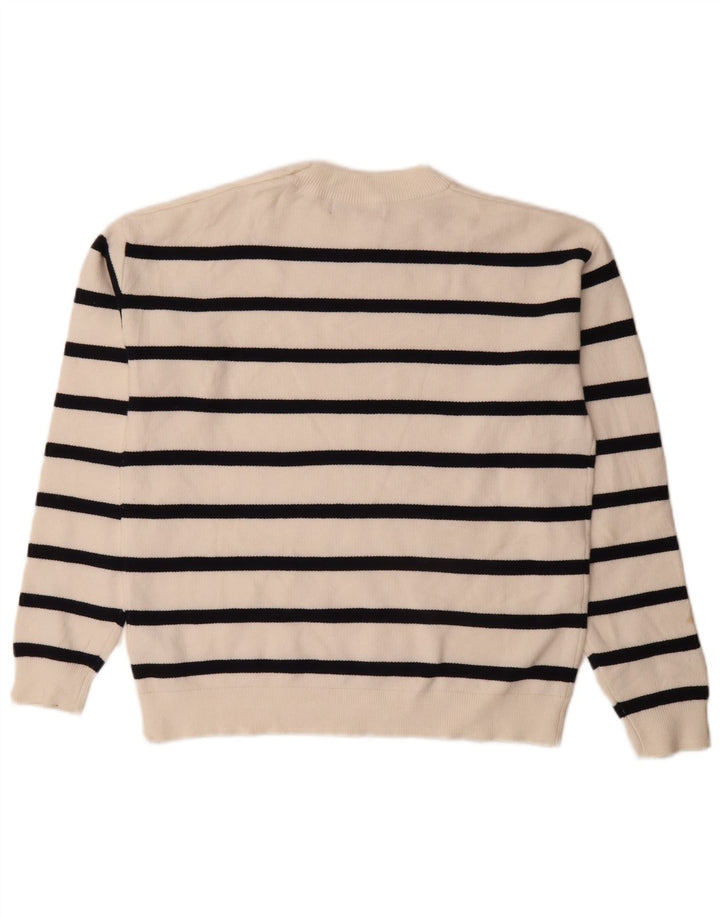 Marks & Spencer Damski sweter z okrągłym dekoltem UK 10 w małe białe paski