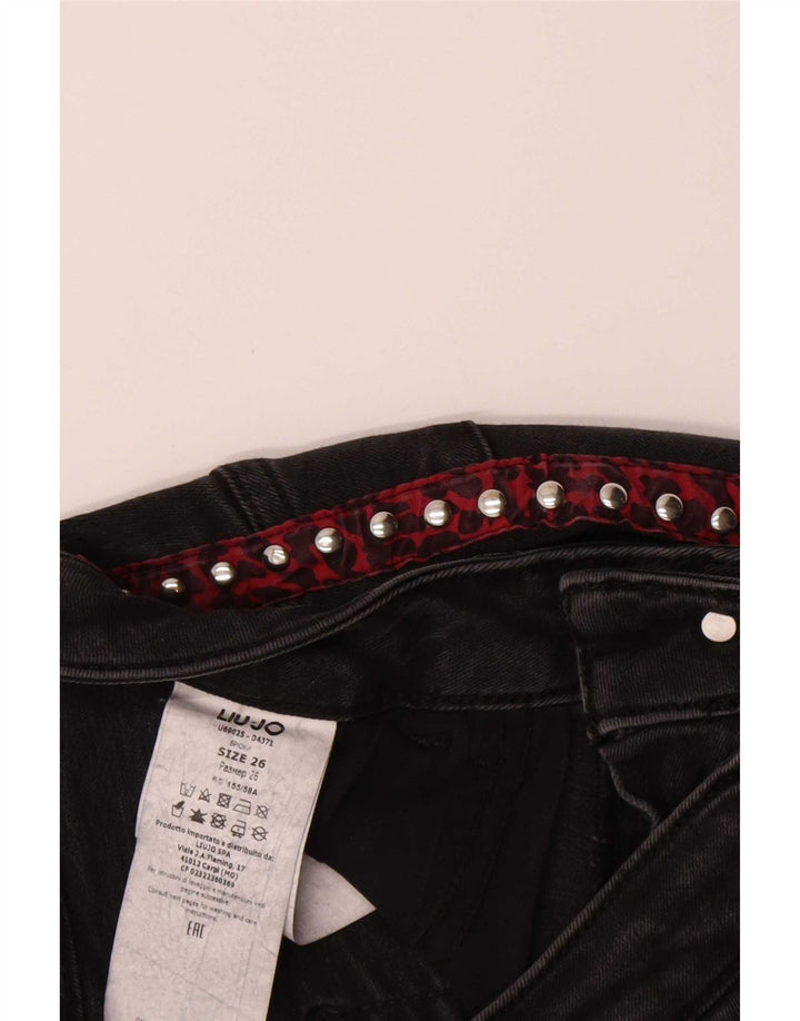 Damskie jeansy Bootcut Liu Jo W26 L31 Czarne bawełniane