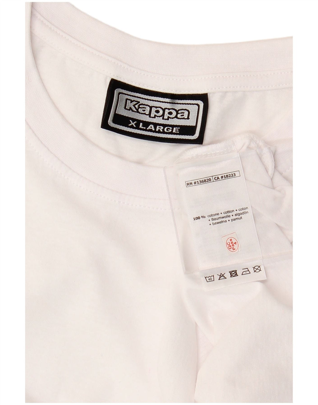 KAPPA Męski T-shirt Top XL Biała Bawełna
