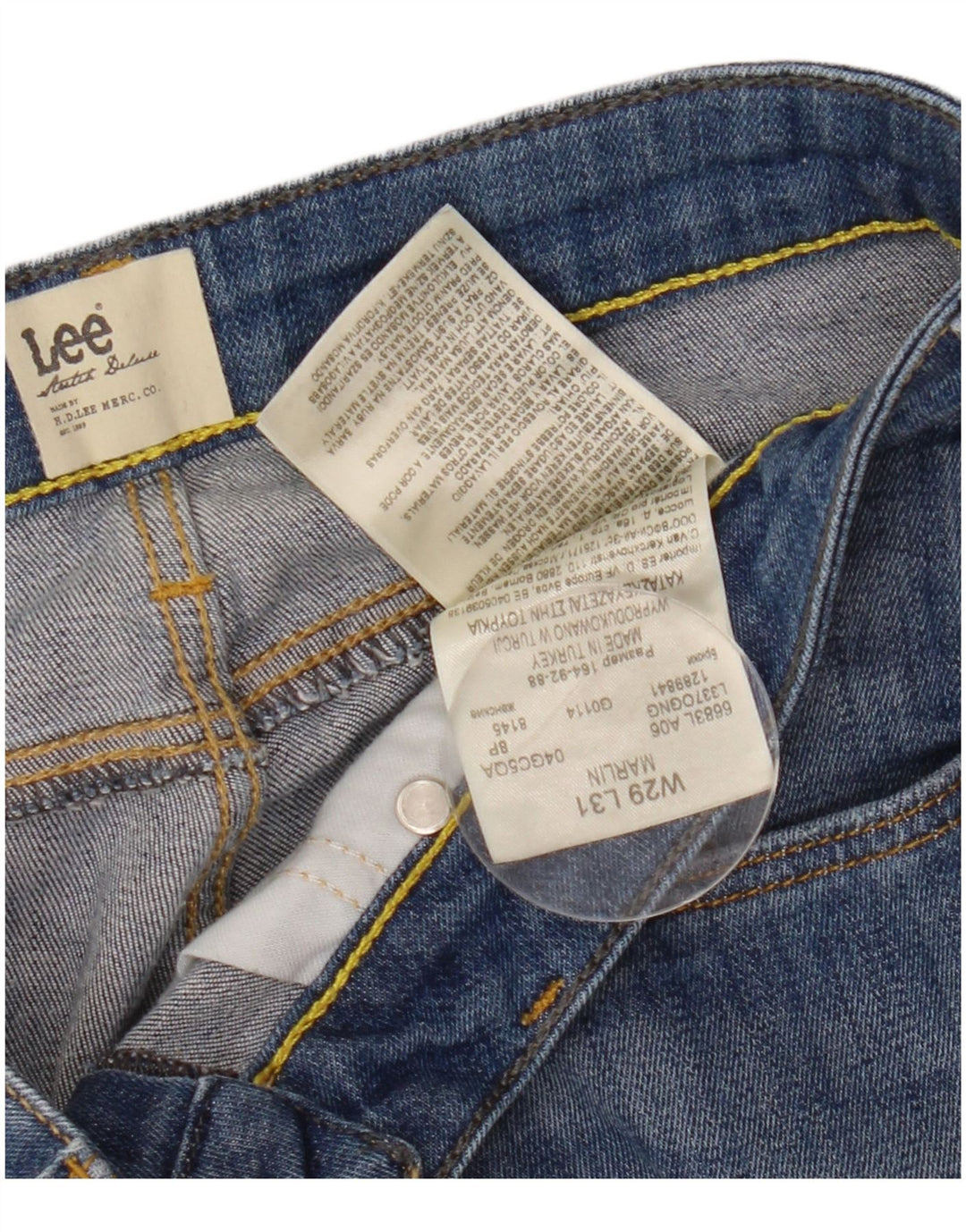 Damskie jeansy Lee Marlin Straight W29 L27 Niebieskie bawełniane