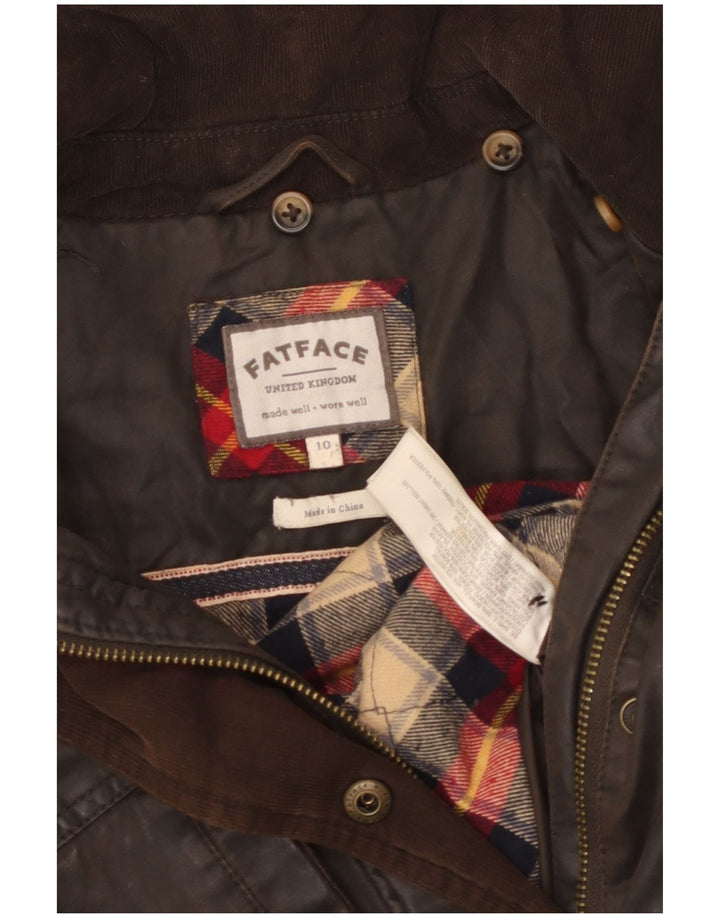 Damska kurtka oversize z woskowanej bawełny FAT FACE UK 10, mała, brązowa bawełna