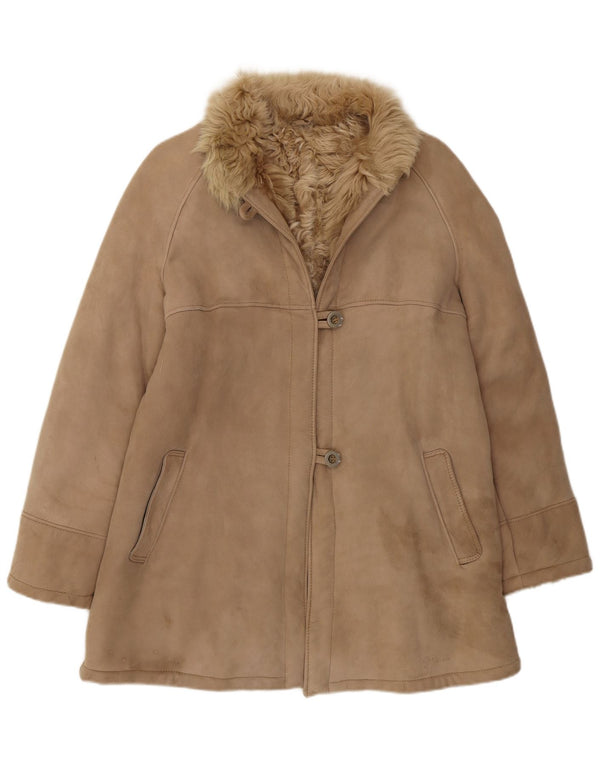 Vintage damska kurtka Shearling UK 8 Small Brown