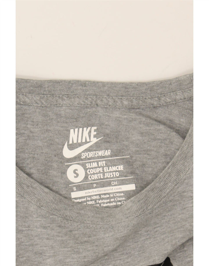 NIKE Mens Slim Fit Graphic T-Shirt Top Small Grey Cotton Vintage Nike and Second-Hand Nike from Messina Hembry 