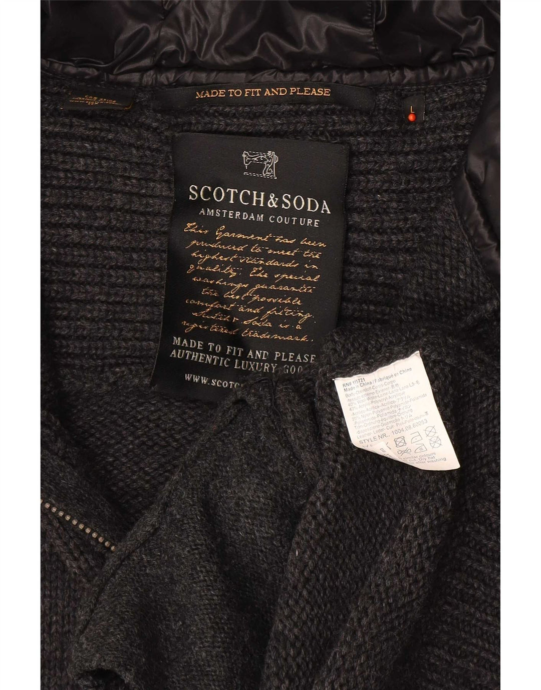 Sweter męski Scotch & Soda, duży, szary, wełniany