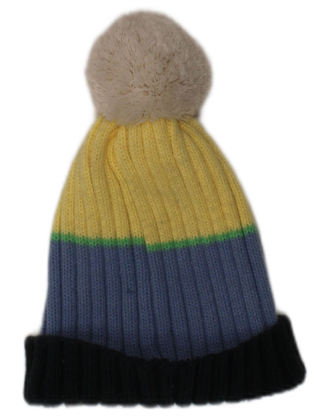 Męska dzianinowa czapka Bobble Champion w jednym rozmiarze, wielobarwne, akrylowe paski, zimowa