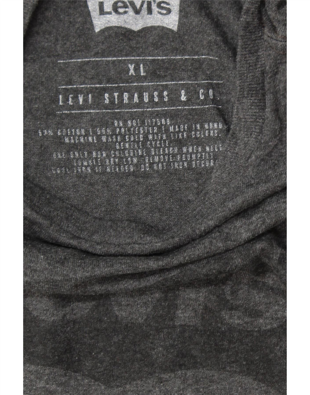 LEVI'S Mens Graphic Top Long Sleeve XL Grey Cotton Vintage Levi's and Second-Hand Levi's from Messina Hembry 