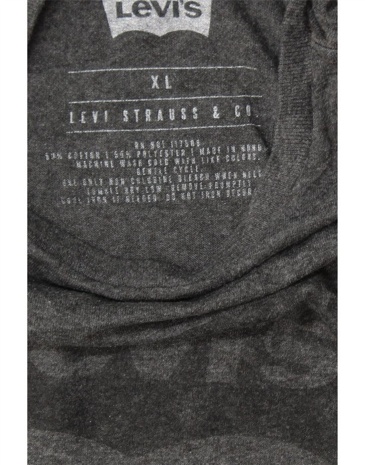 LEVI'S Mens Graphic Top Long Sleeve XL Grey Cotton Vintage Levi's and Second-Hand Levi's from Messina Hembry 