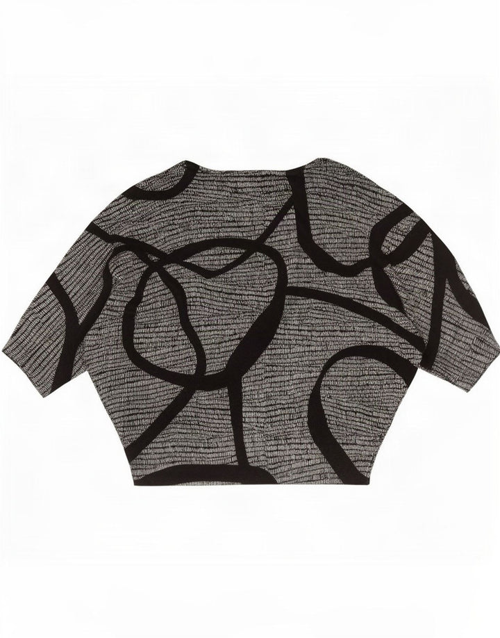 Damska bluzka oversize Phase Eight w abstrakcyjny wzór, UK 16, duża, czarna