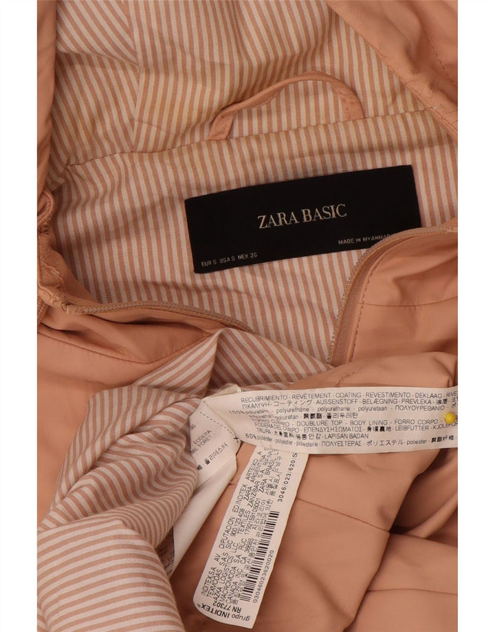 Damski płaszcz przeciwdeszczowy z kapturem Zara UK 10 Small Pink Poliuretan