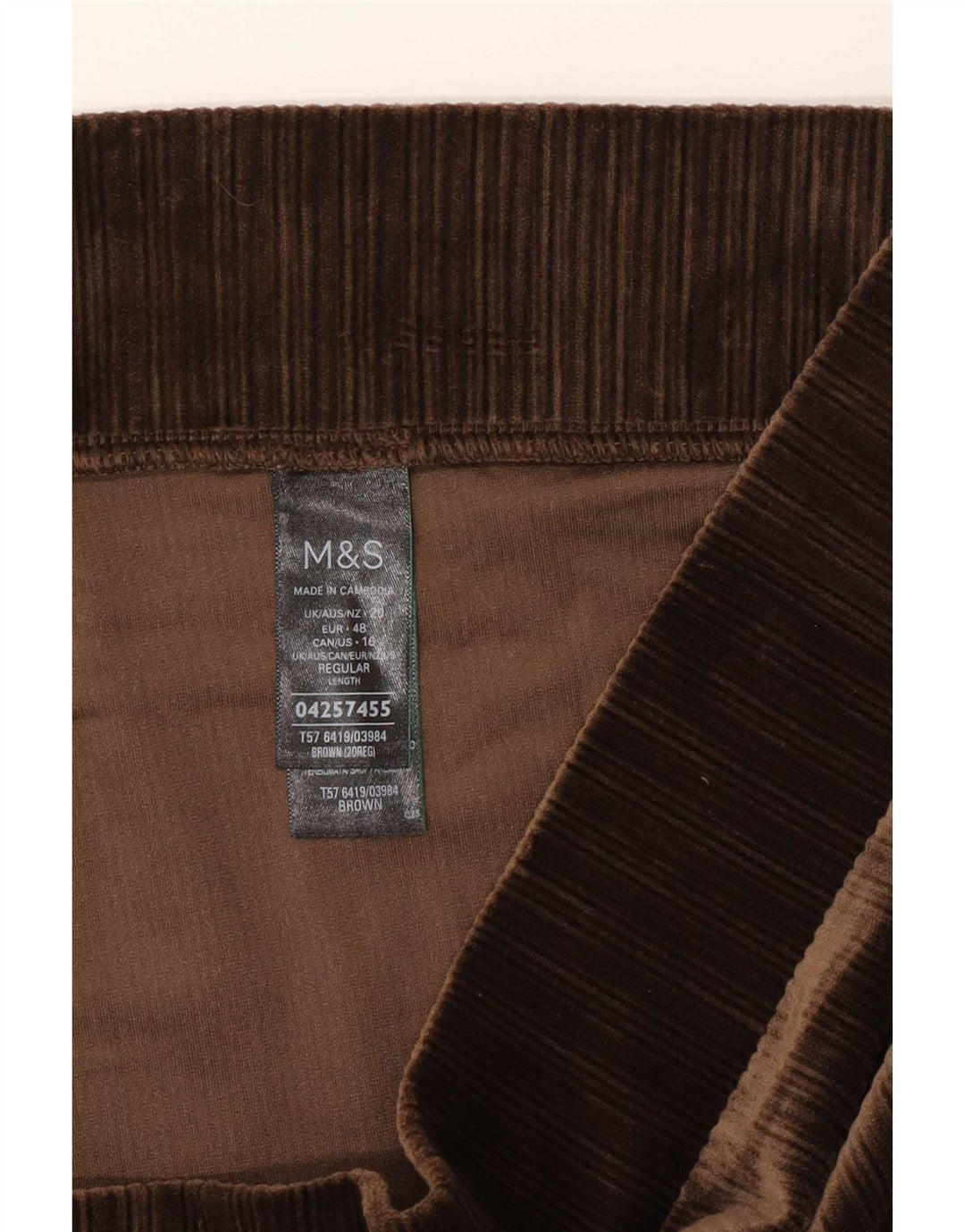 Aksamitne legginsy damskie Marks & Spencer UK 20 2XL Brązowe Poliester